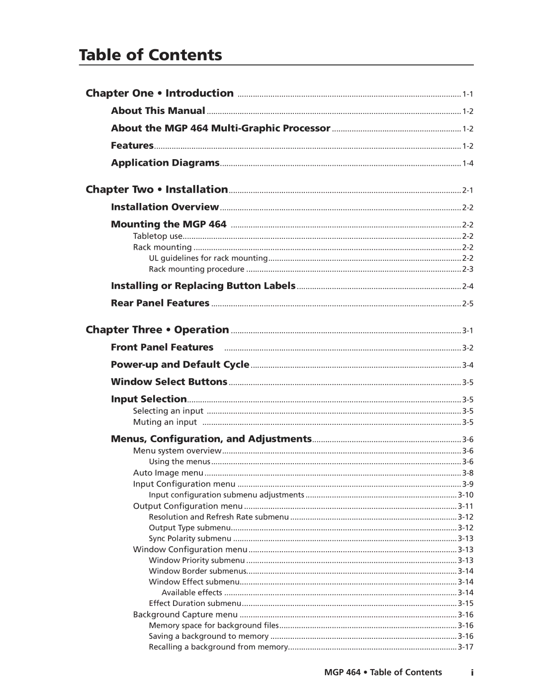 Extron electronic MGP 464 HD-SDI manual Preliminary 