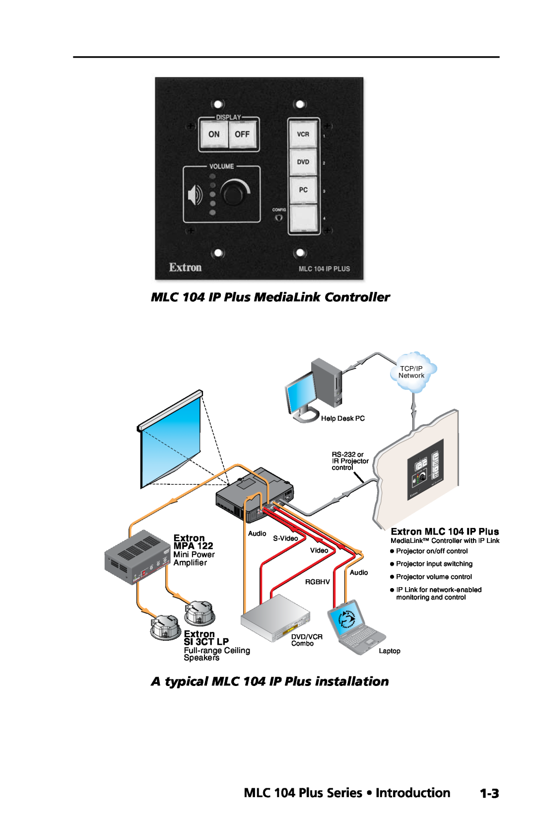 Extron electronic MLC 104 Plus Series Introduction, MLC 104 IP Plus MediaLink Controller, Mini Power, Amplifier 