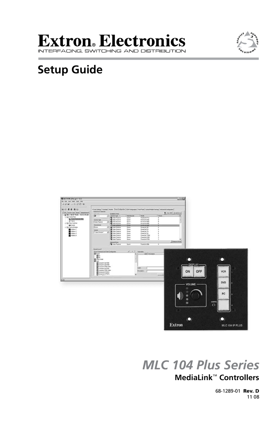 Extron electronic MLC 104 Plus Series setup guide MediaLink Controllers 