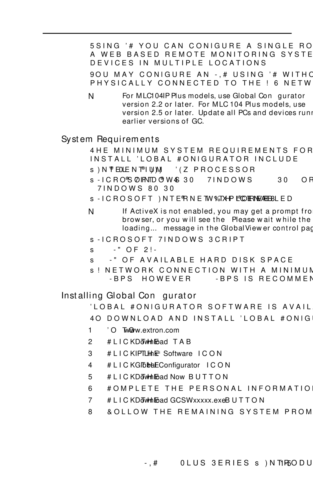 Extron electronic MLC 104 Plus Series setup guide System Requirements, Installing Global Configurator 