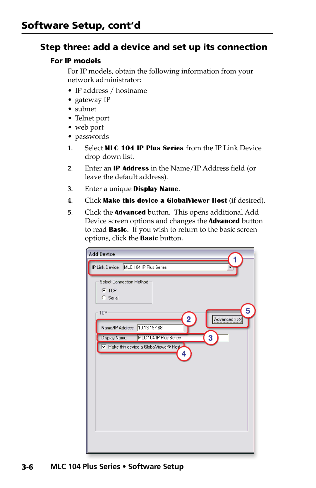 Extron electronic MLC 104 Plus Series setup guide Step three add a device and set up its connection 