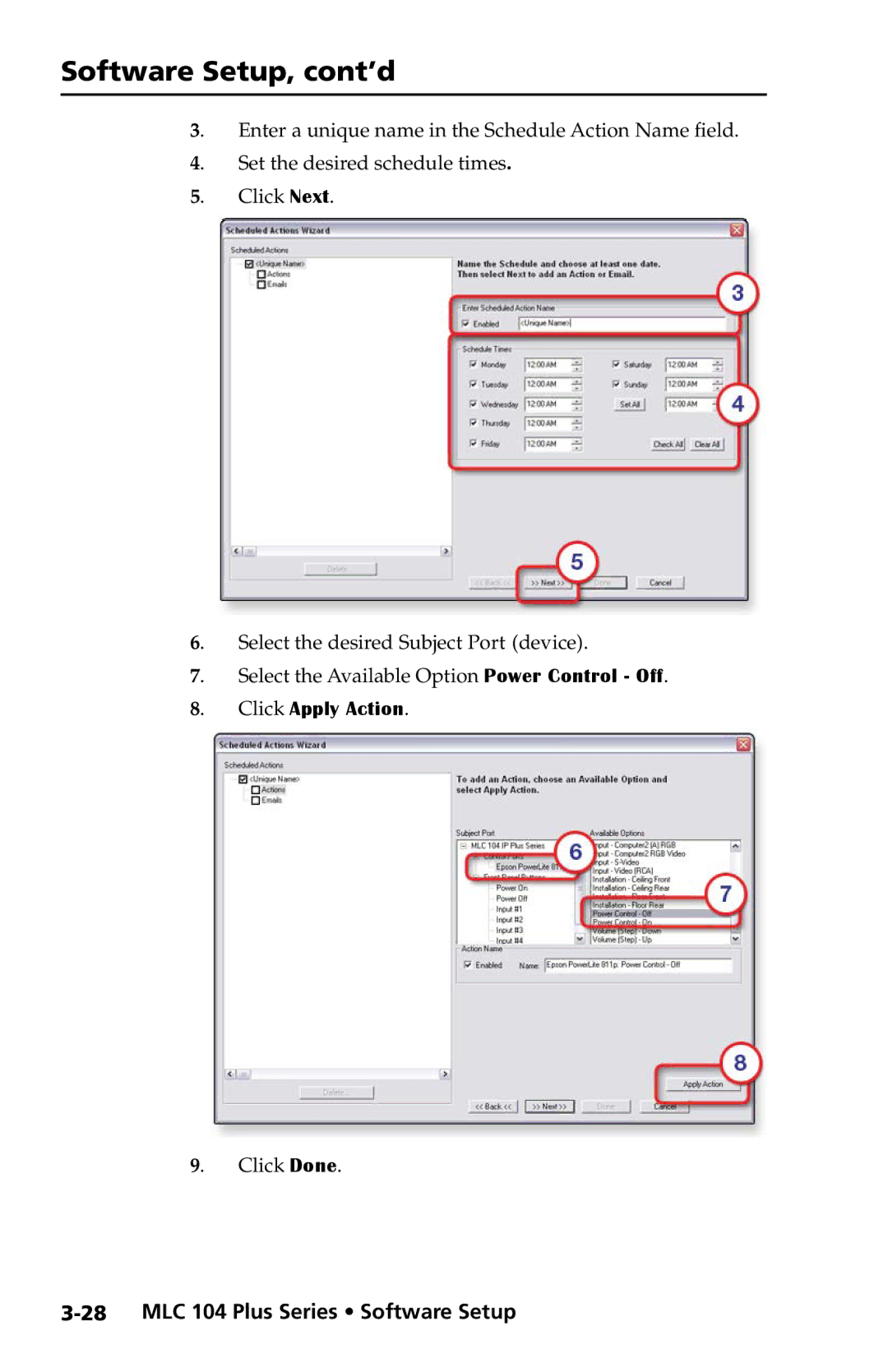 Extron electronic MLC 104 Plus Series setup guide Click Apply Action 