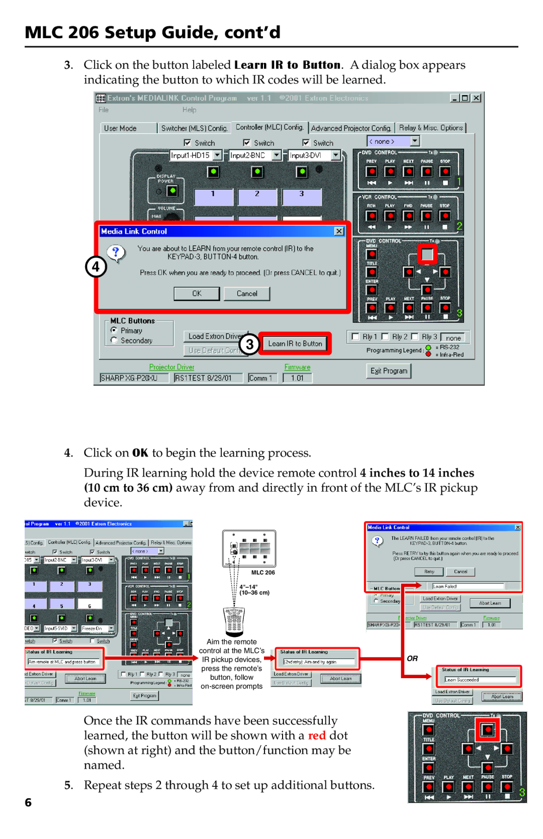 Extron electronic MLC 206 setup guide MLC 14 10-36 cm 