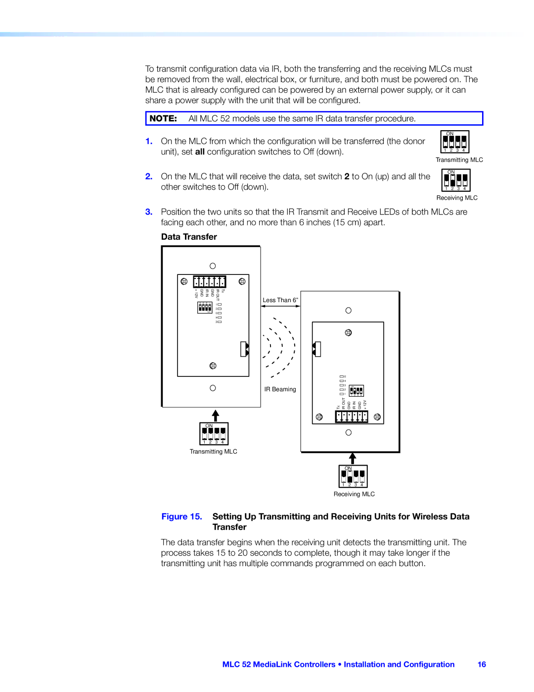 Extron electronic MLC 52 manual Data Transfer 