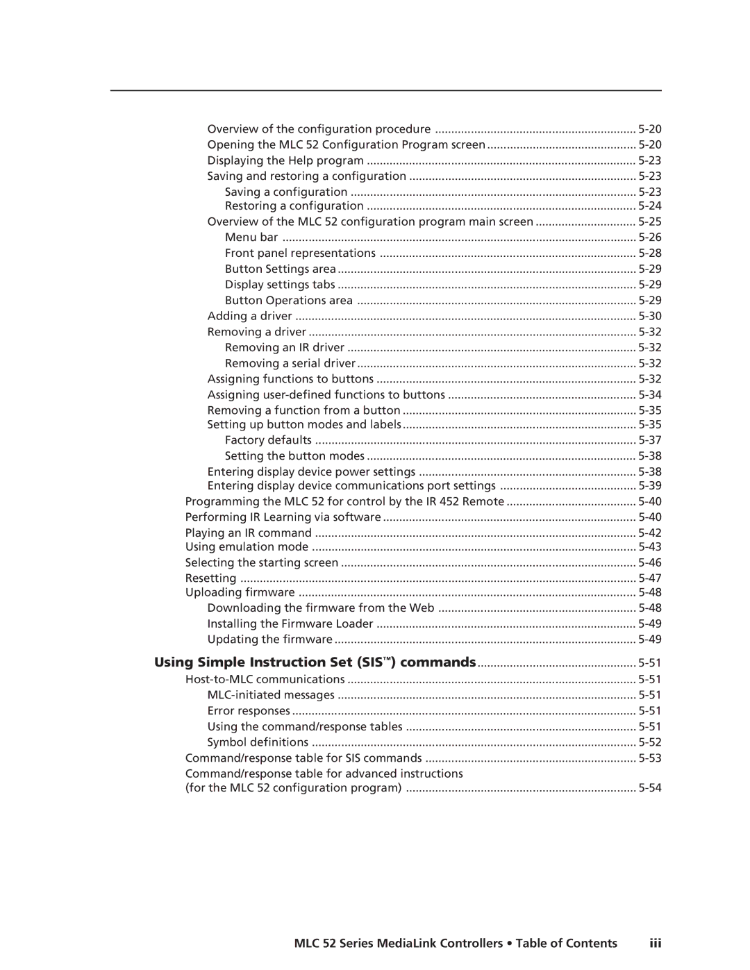 Extron electronic MLC 52 manual Entering display device communications port settings 