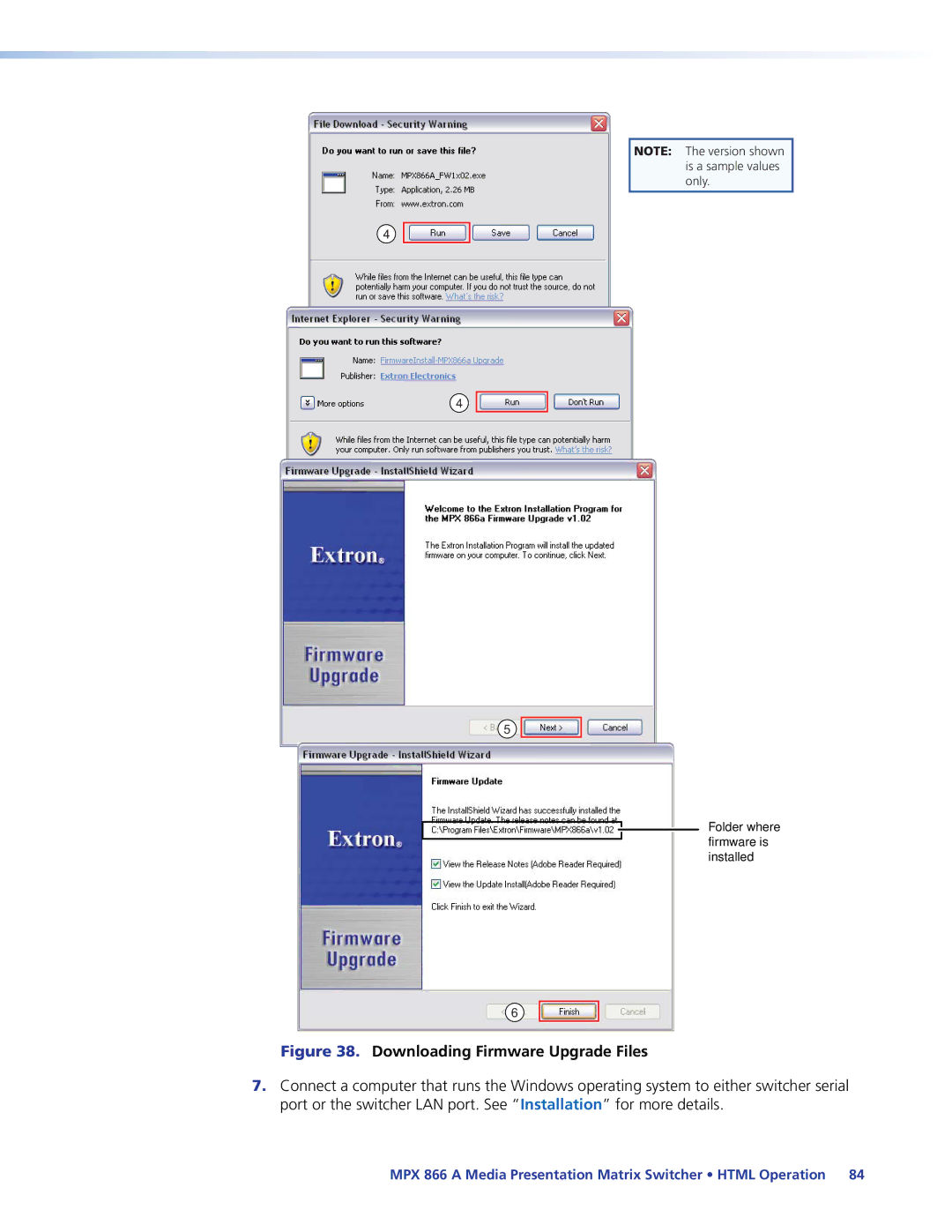 Extron electronic MPX 866 A manual Downloading Firmware Upgrade Files 