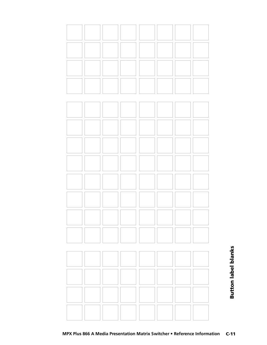 Extron electronic MPX Plus 866 A manual Button label blanks 