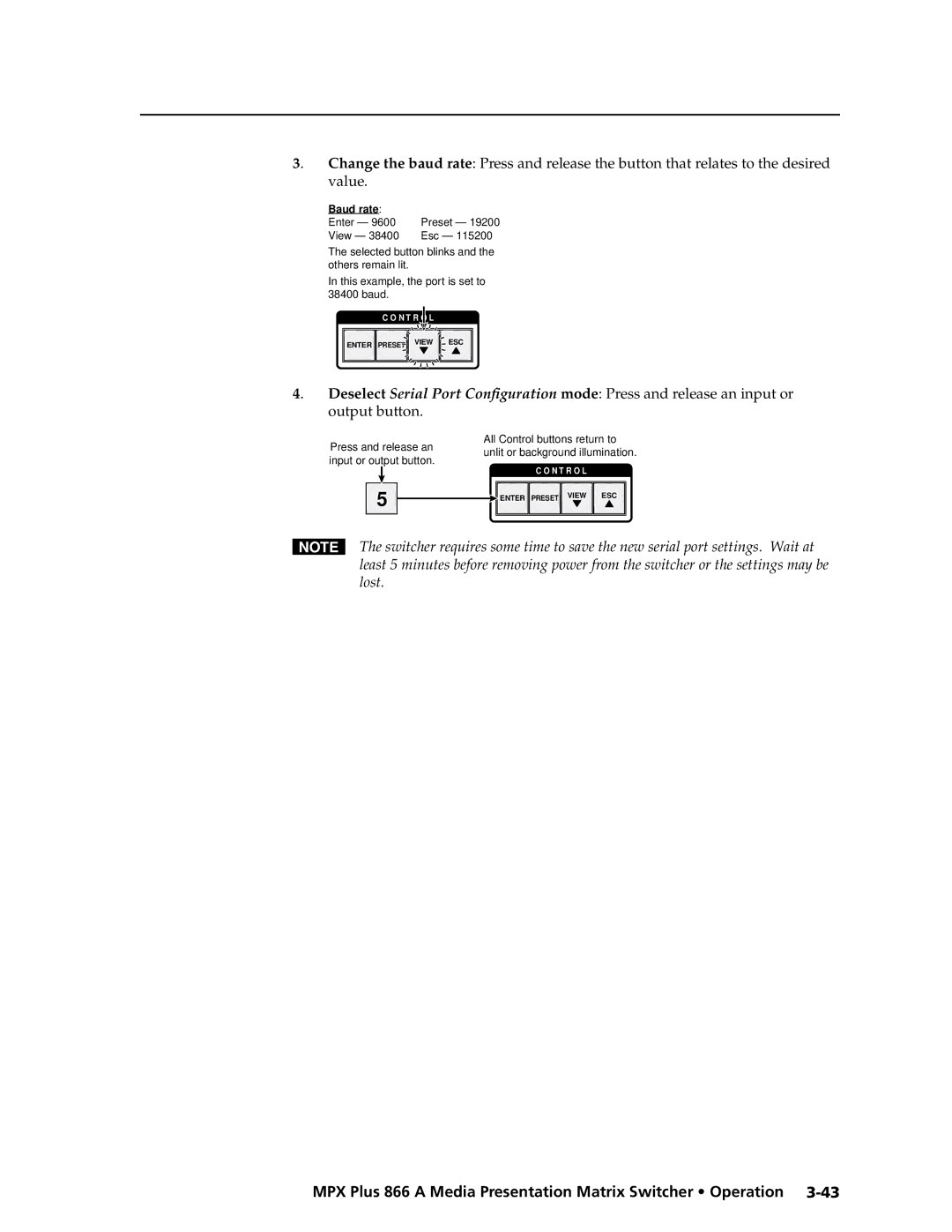 Extron electronic MPX Plus 866 A manual Baud rate 