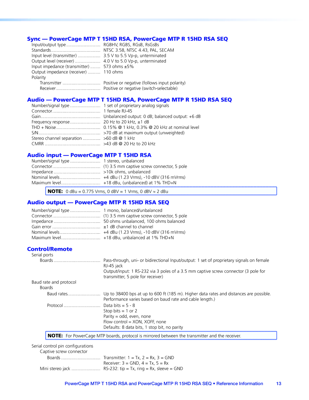 Extron electronic MTP 15HD RSA manual Sync PowerCage MTP T 15HD RSA, PowerCage MTP R 15HD RSA SEQ, Control/Remote 