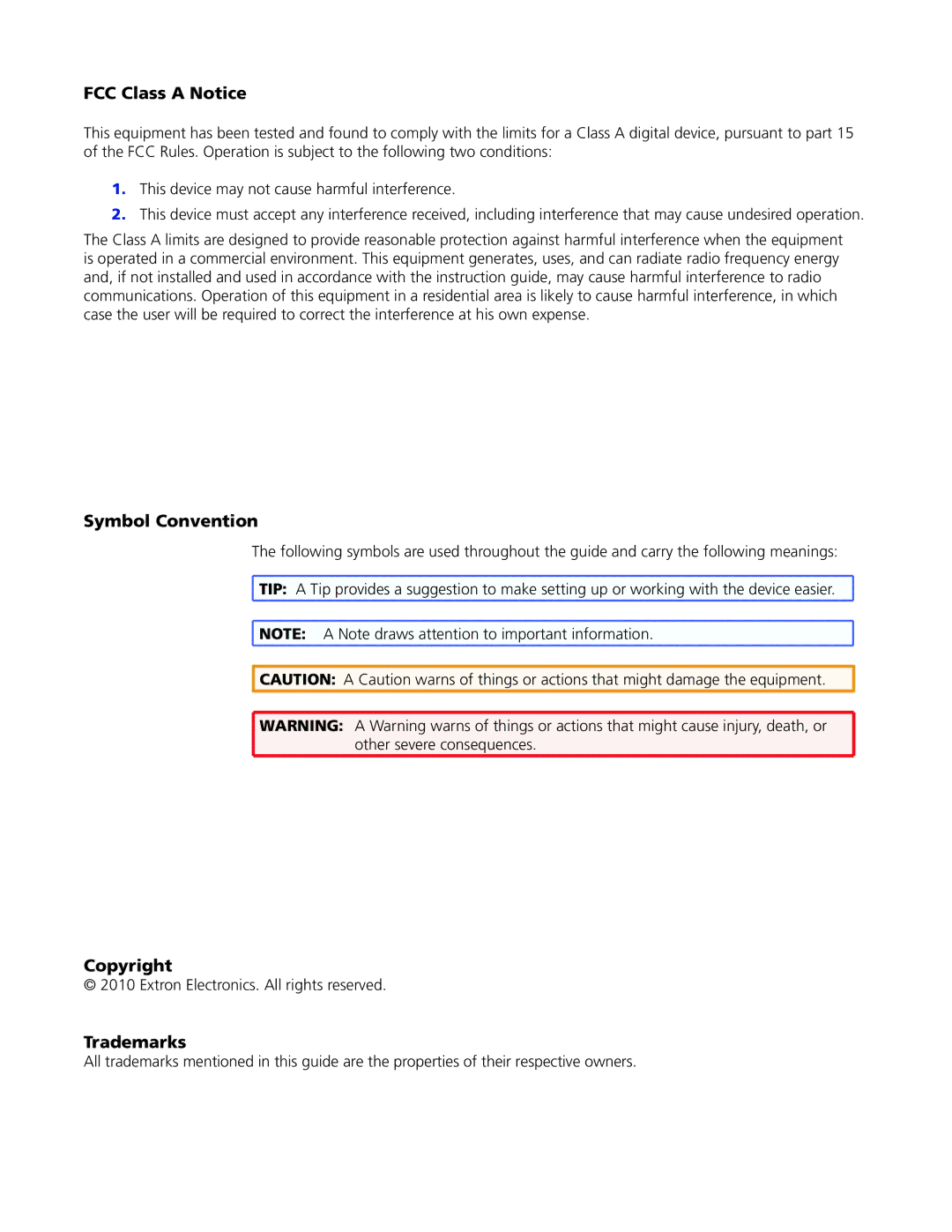 Extron electronic MTP 15HD RSA manual Copyright 