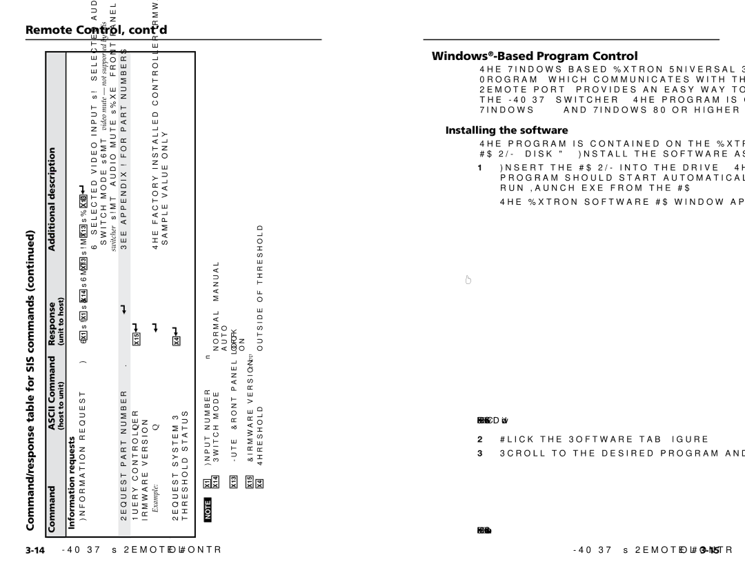 Extron electronic MTP SW6 user manual Windows-Based Program Control, Installing the software 