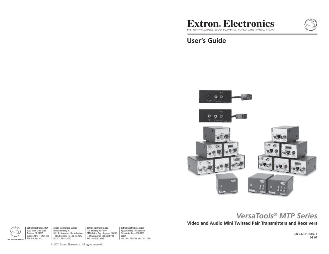 Extron electronic manual VersaTools MTP Series 