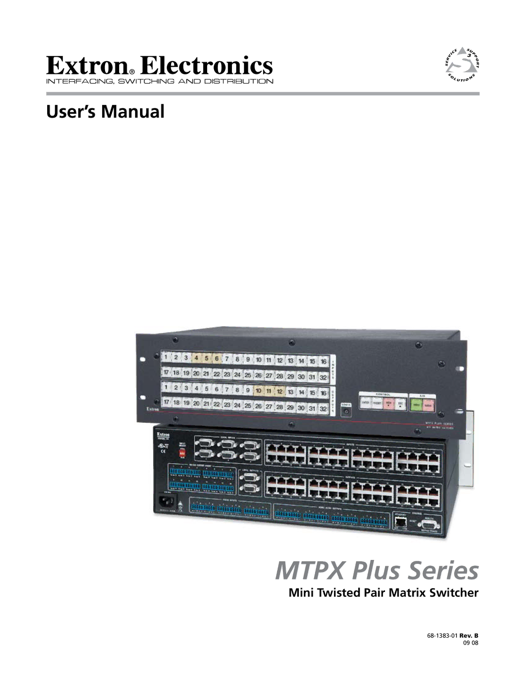 Extron electronic MTPX Plus Series manual Mtpx Plus Series, Mini Twisted Pair Matrix Switcher 