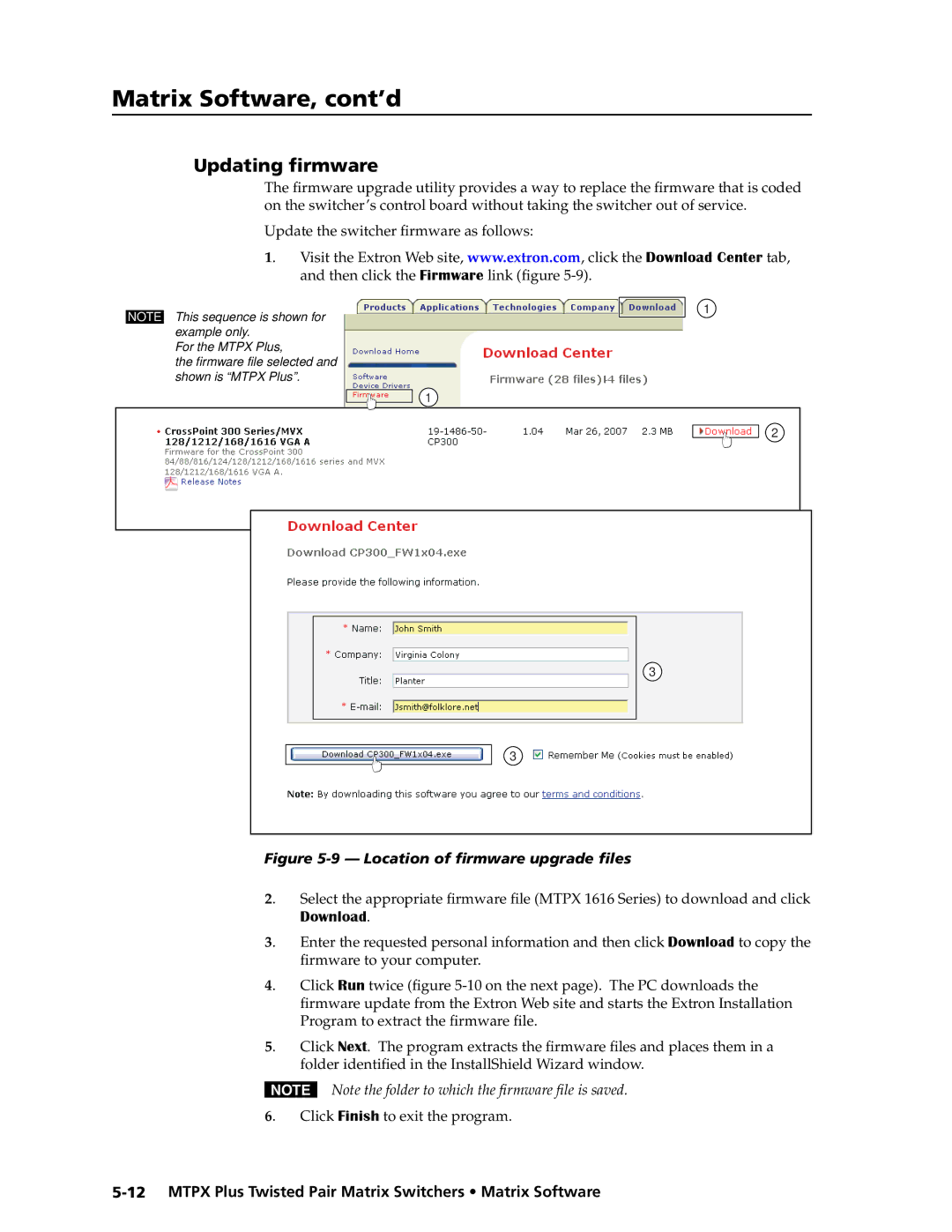 Extron electronic MTPX Plus Series manual Updating firmware 