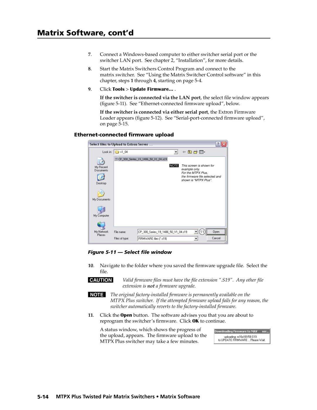 Extron electronic MTPX Plus Series manual Switcher LAN port. See , Installation, for more details 