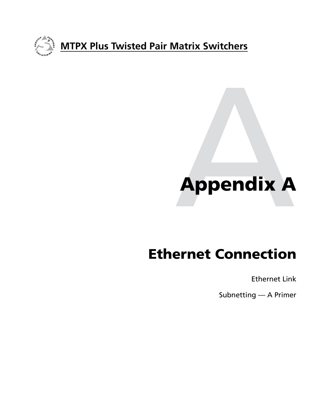 Extron electronic MTPX Plus Series manual AAppendix a 