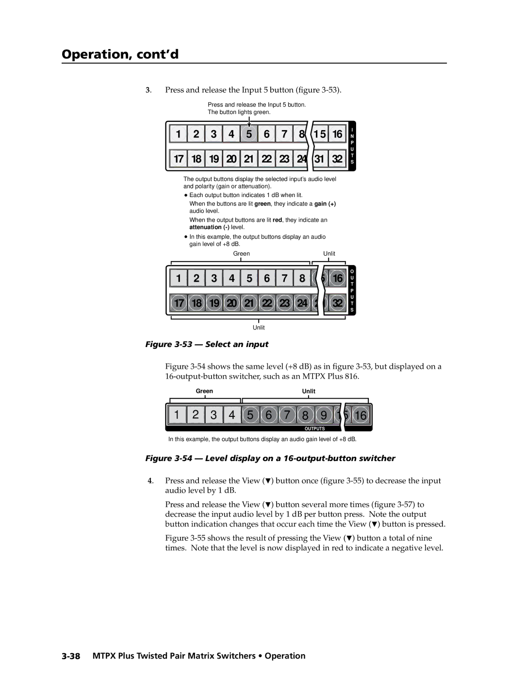 Extron electronic MTPX Plus Series manual Select an input 