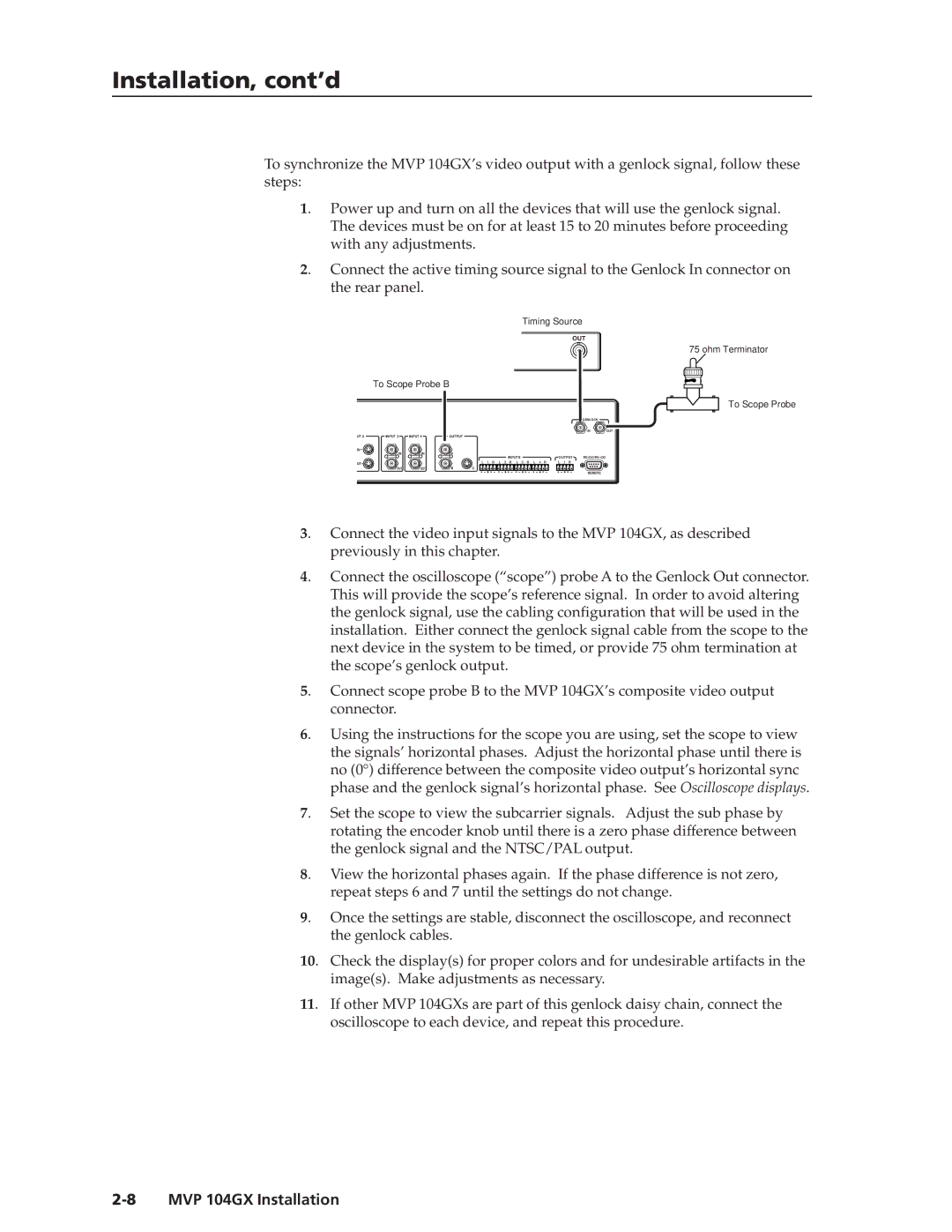 Extron electronic MVP 104GX manual Ohm Terminator 