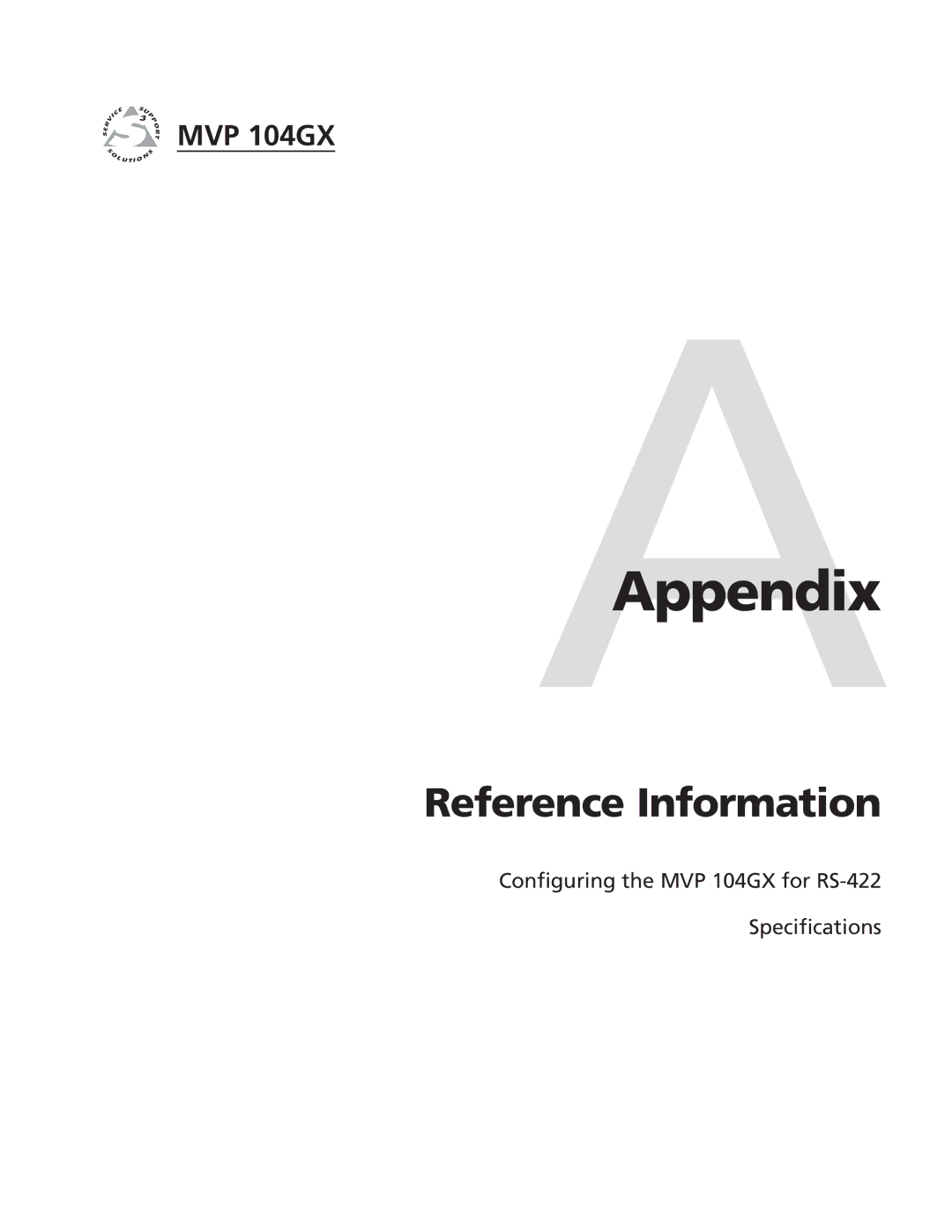 Extron electronic MVP 104GX manual AAppendix 
