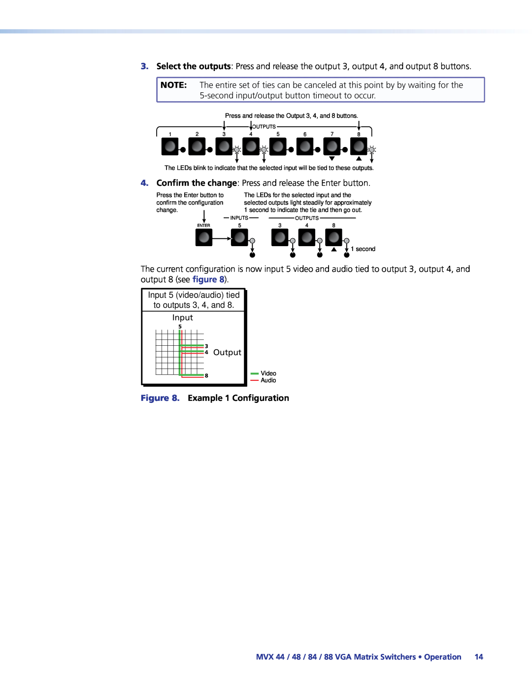 Extron electronic MVX 88, MVX 44, MVX 84, 48 manual Example 1 Configuration 