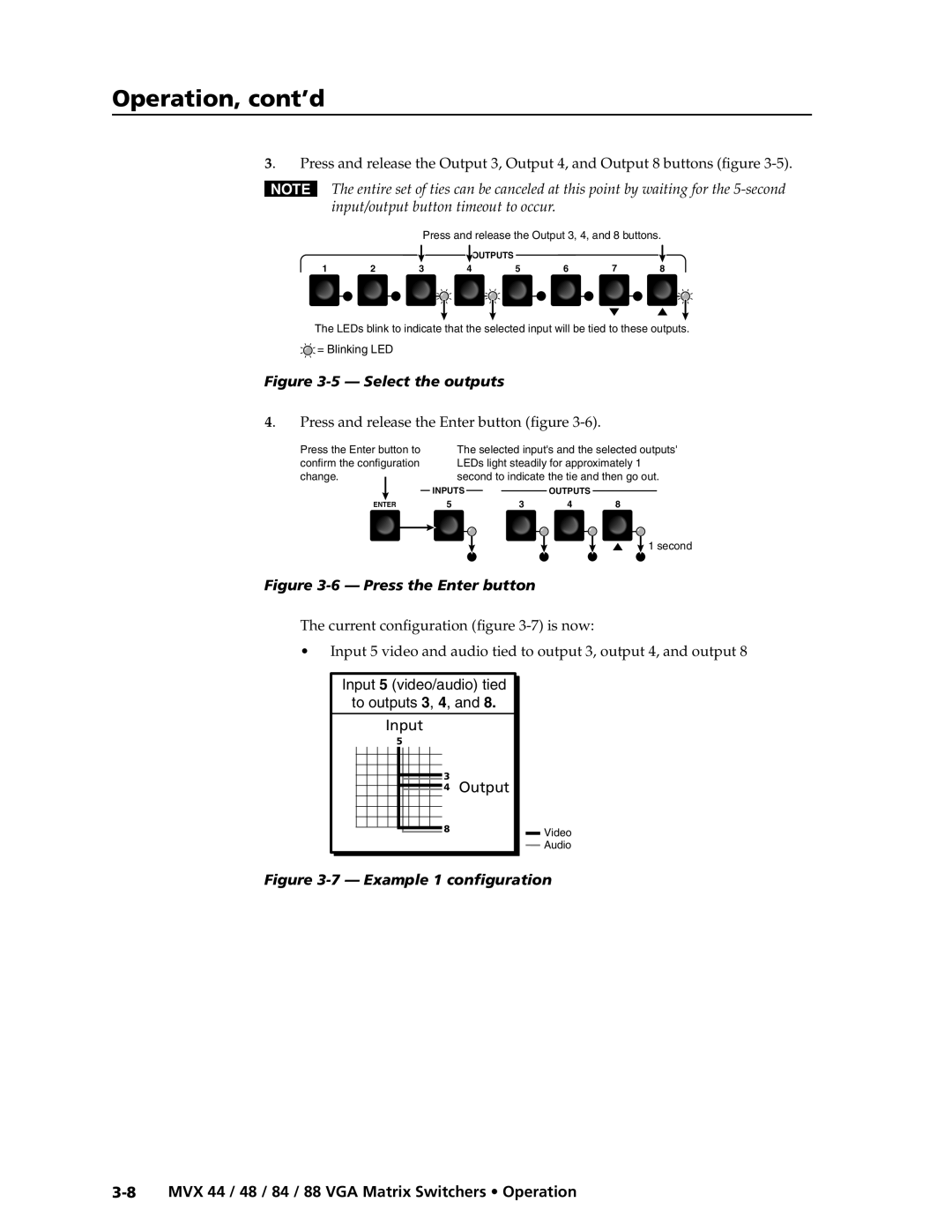 Extron electronic MVX 88 Series manual Press and release the Enter button figure, Current configuration -7 is now 