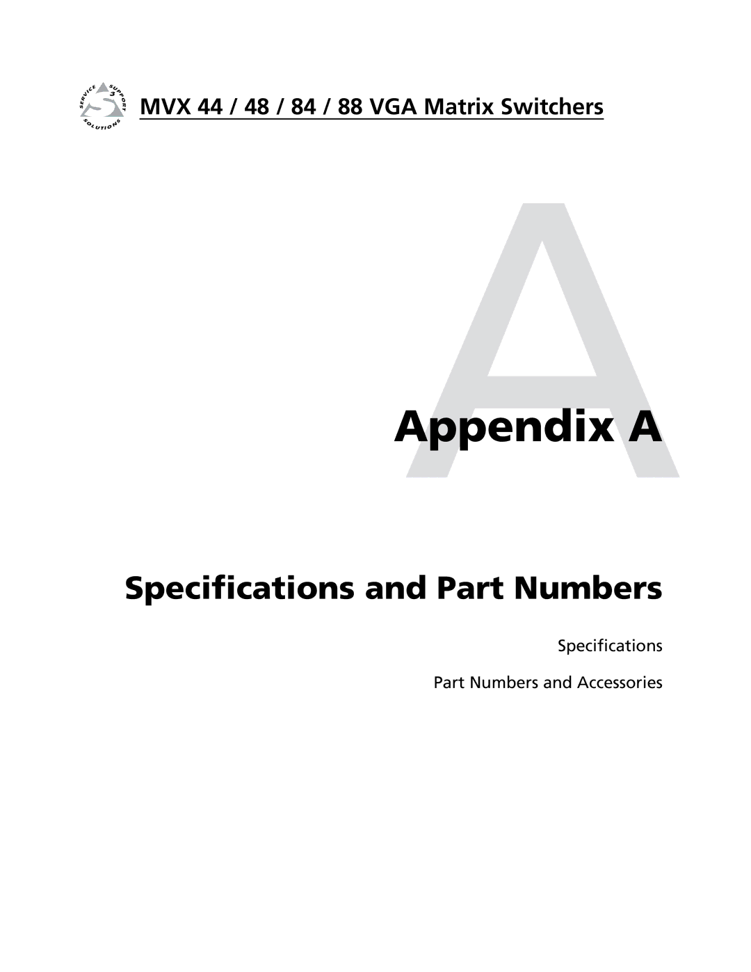 Extron electronic MVX 88 Series manual AppendixAA 