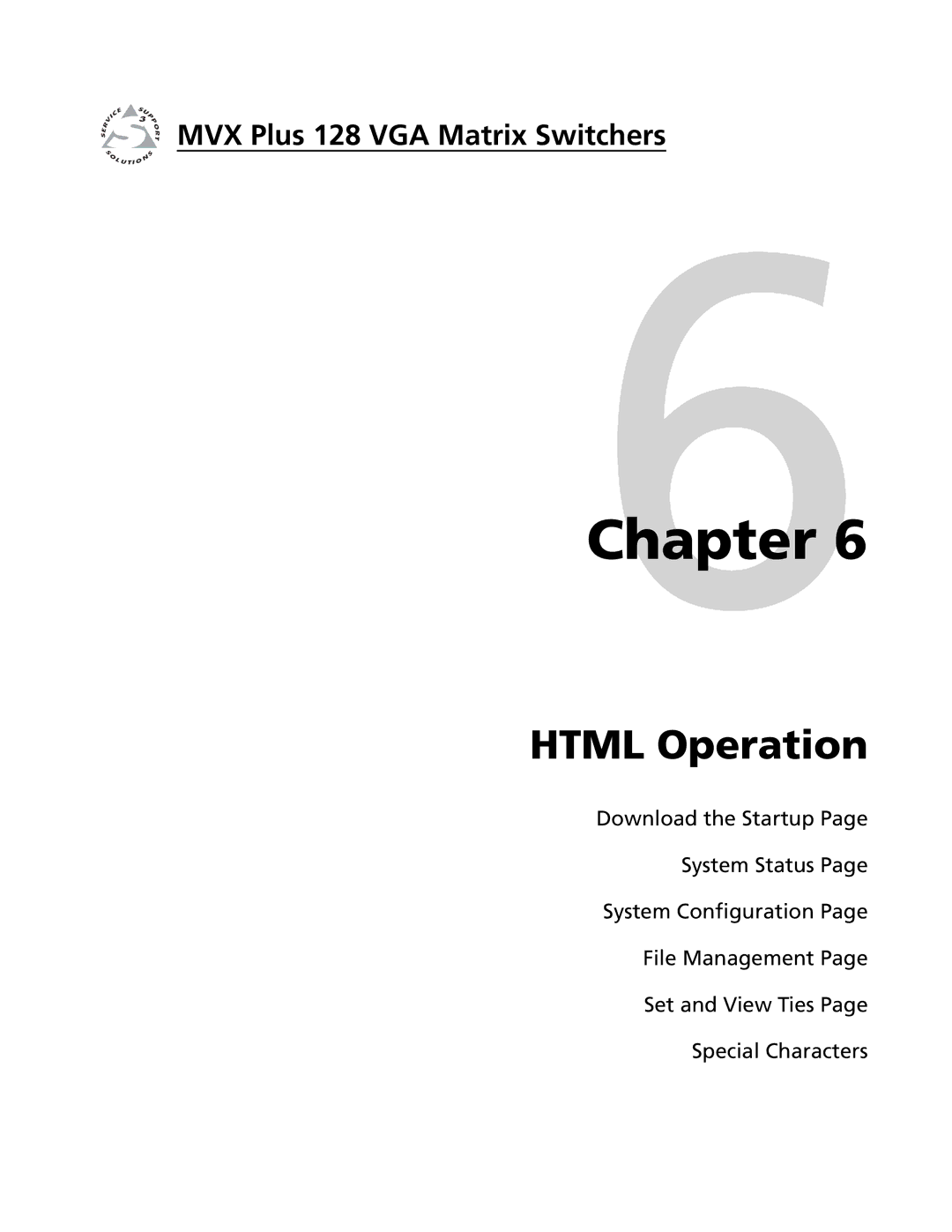 Extron electronic MVX PLUS 128 manual Html Operation 