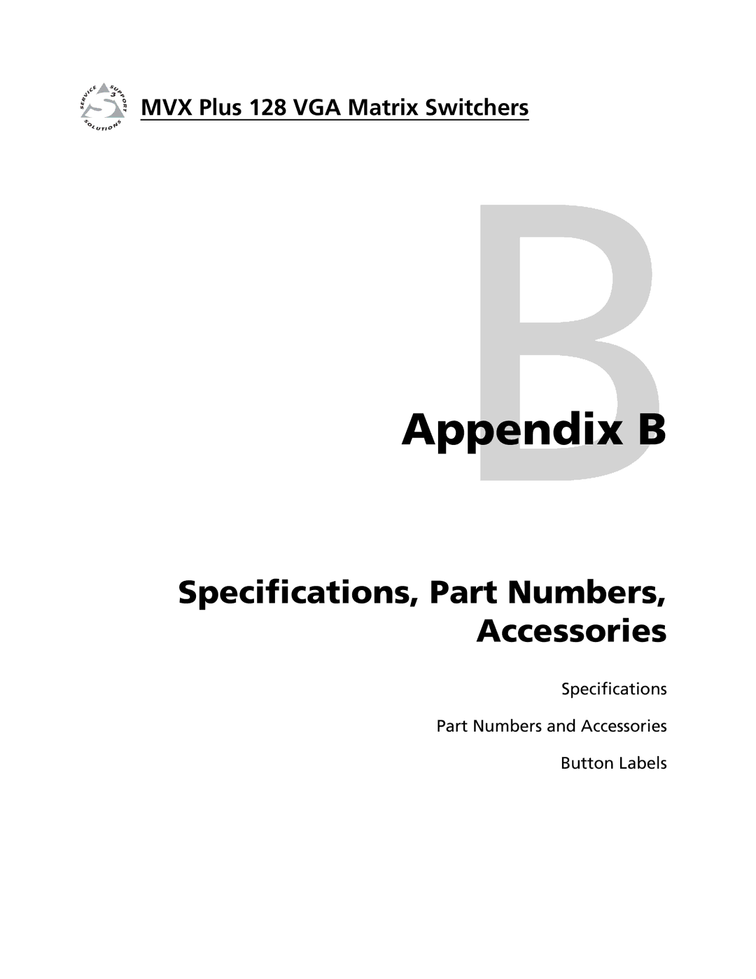 Extron electronic MVX PLUS 128 manual AppendixBB 