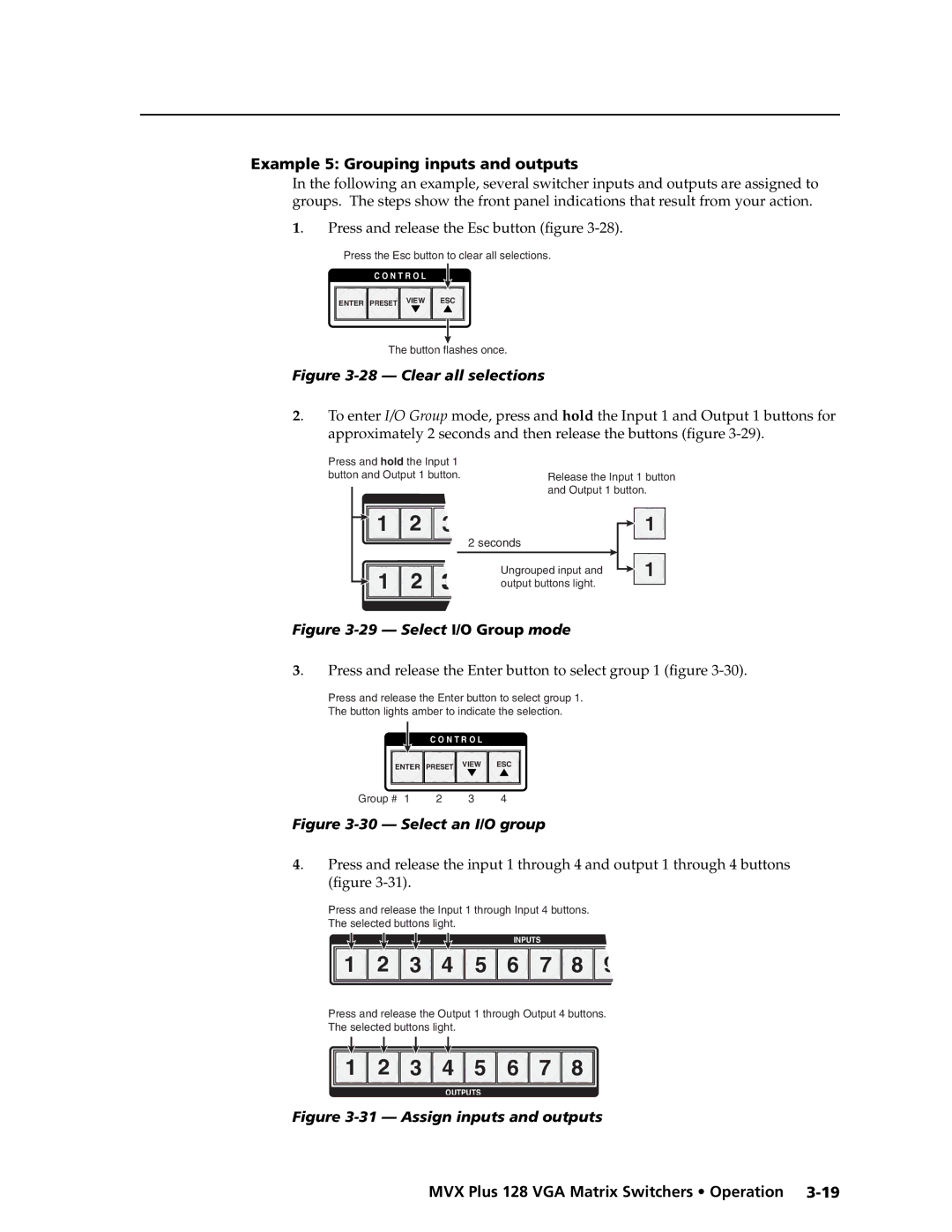 Extron electronic MVX PLUS 128 manual Example 5 Grouping inputs and outputs 