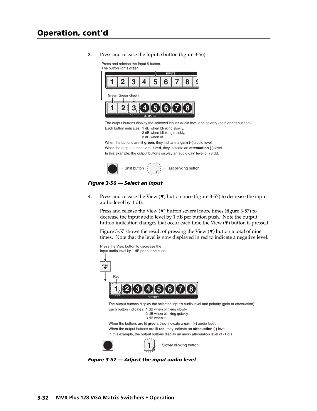 Extron electronic MVX PLUS 128 manual 3 F 4 