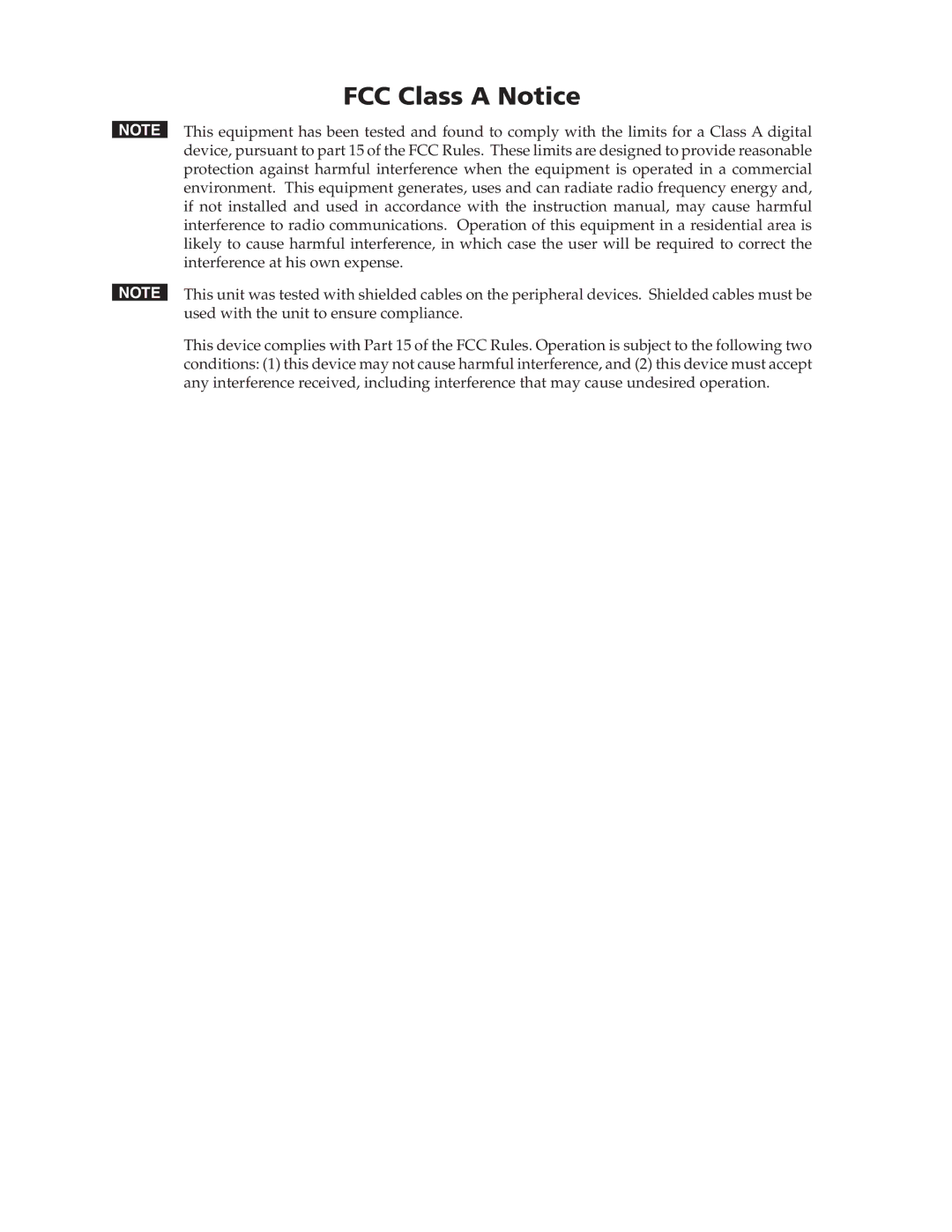 Extron electronic MVX VGA A manual FCC Class a Notice 