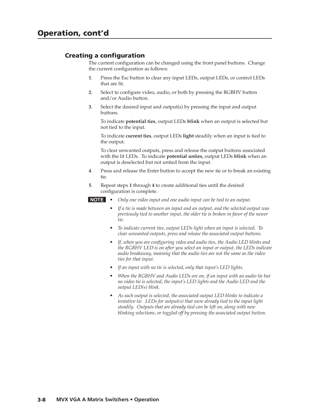 Extron electronic MVX VGA A manual Creating a configuration 