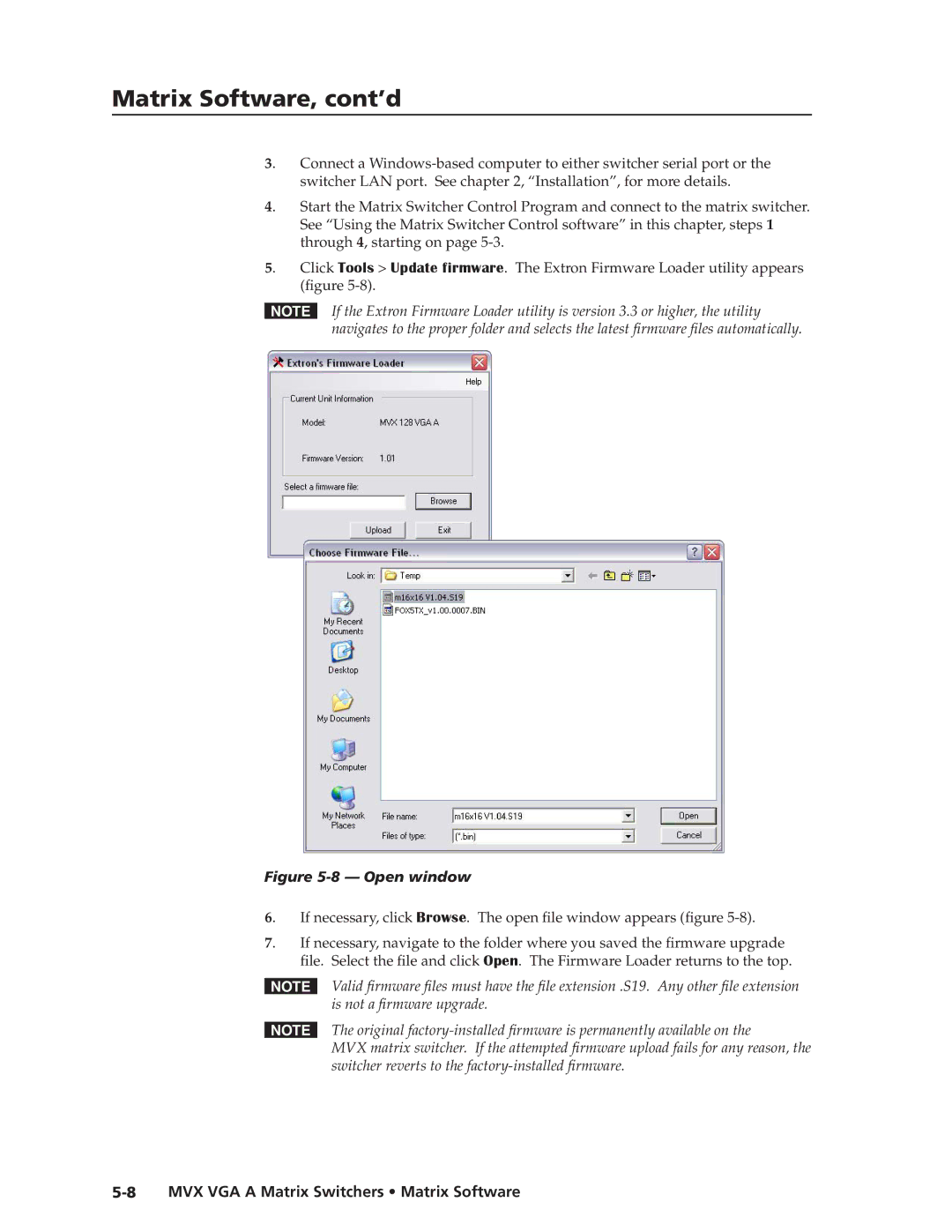 Extron electronic MVX VGA A manual Open window 