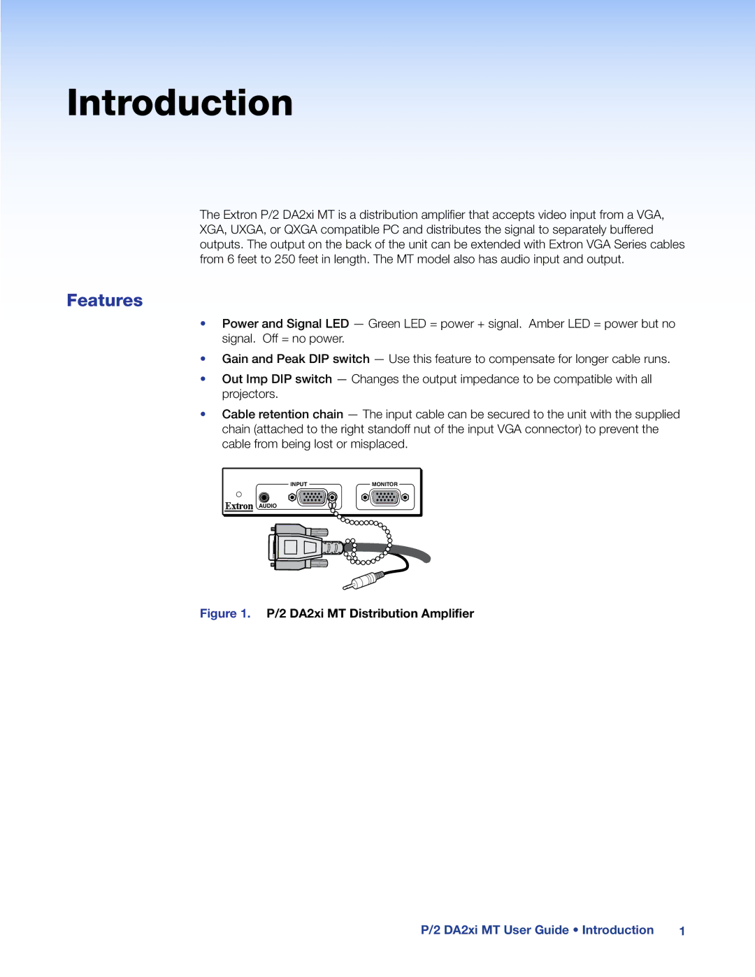 Extron electronic P/2 DA2XI MT, 68-713-01 manual Introduction, Features 