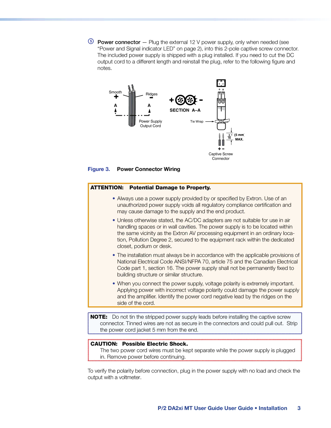 Extron electronic P/2 DA2XI MT, 68-713-01 manual DA2xi MT User Guide User Guide Installation 