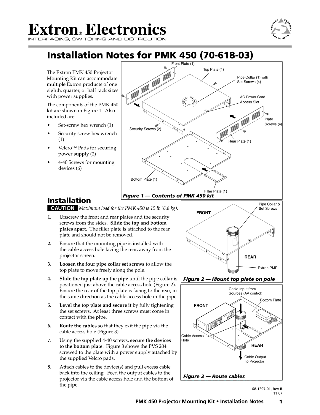 Extron electronic PMK 450 manual Installation, Screws from the sides. Slide the top and bottom 