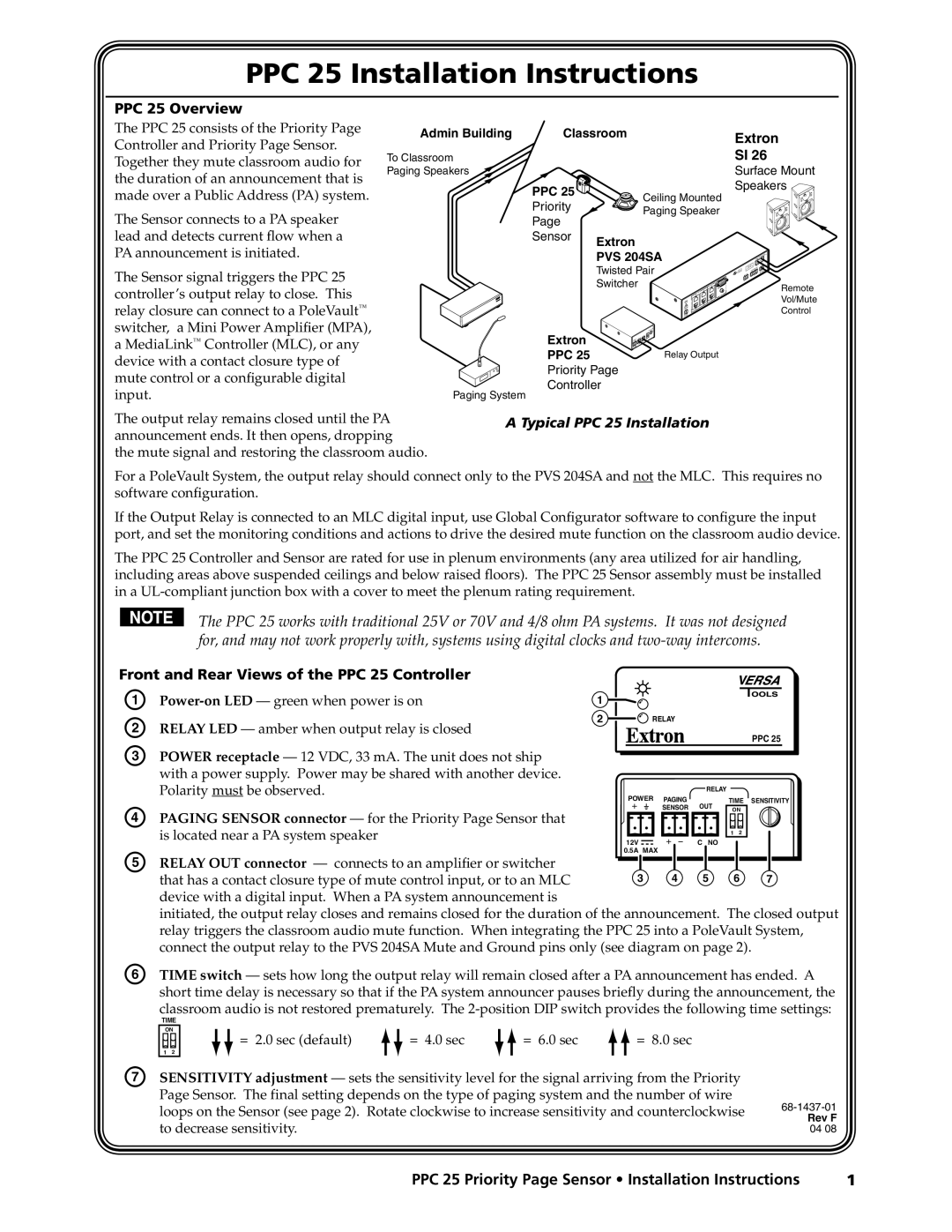 Extron electronic installation instructions PPC 25 Installation Instructions, PPC 25 Overview 