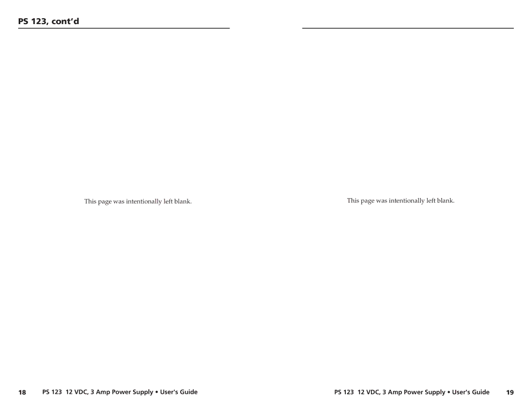 Extron electronic PS 123 manual This page was intentionally left blank 