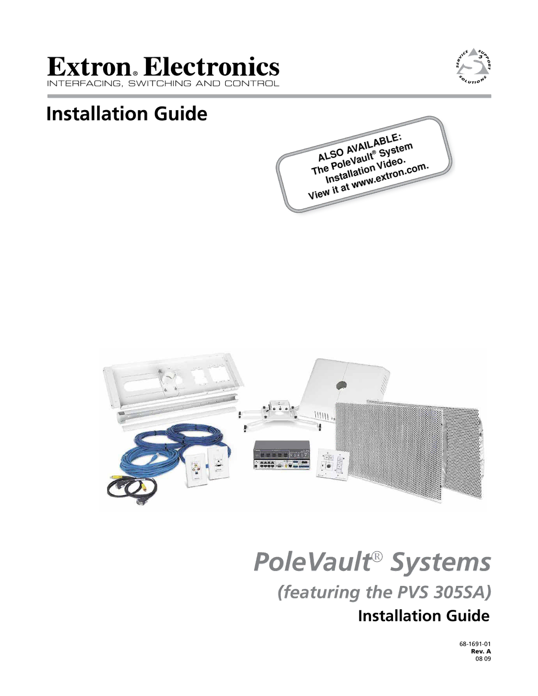 Extron electronic PVS 305SA manual PoleVault Systems, Installation Guide 