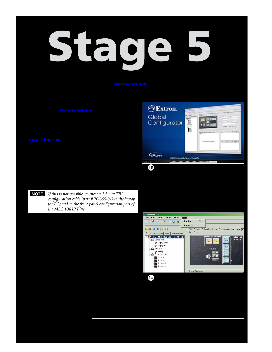 Extron electronic 300, PVS 400, 200 Stage Five - Configure the System, Configure the system, MLC 104 IP Plus User’s Manual 