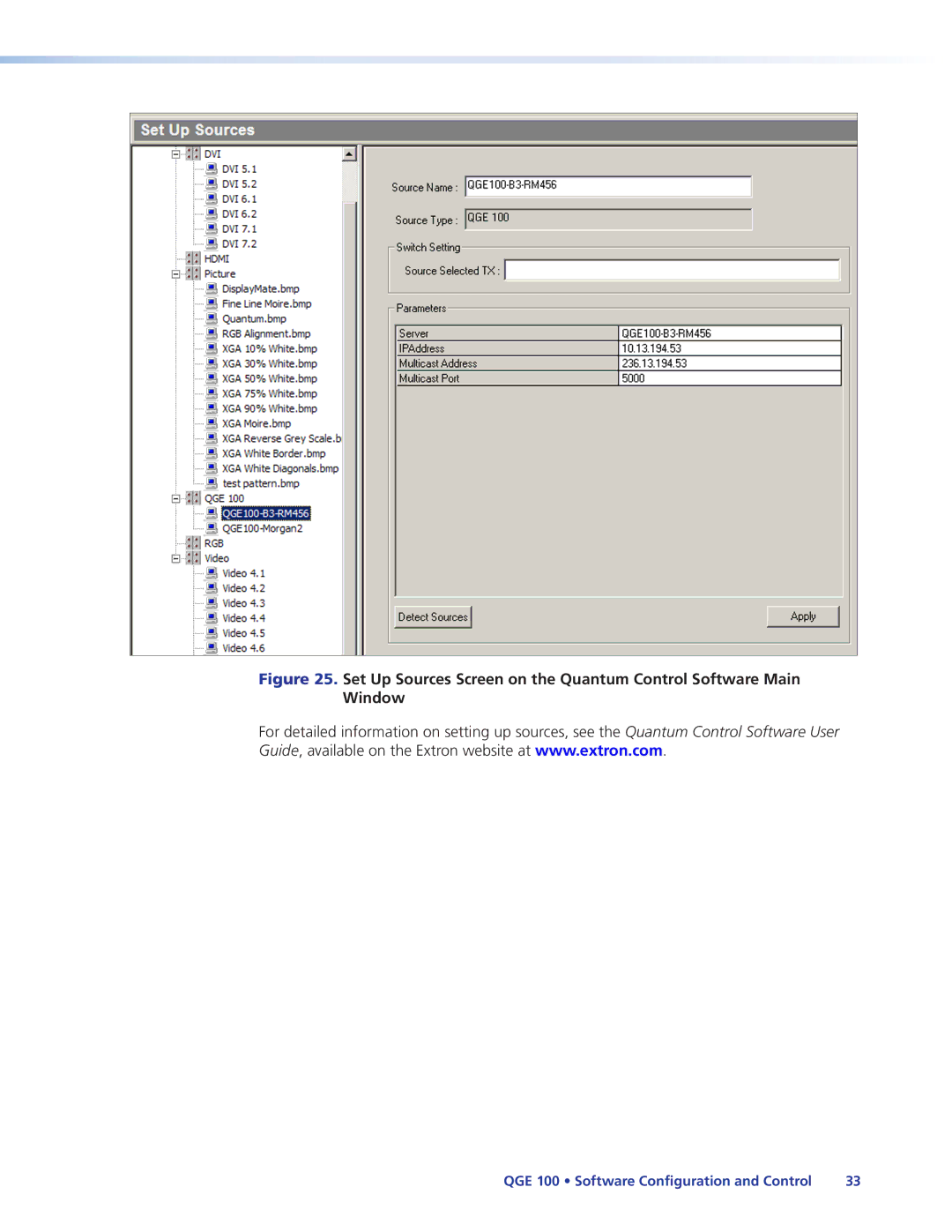 Extron electronic manual QGE 100 Software Configuration and Control 