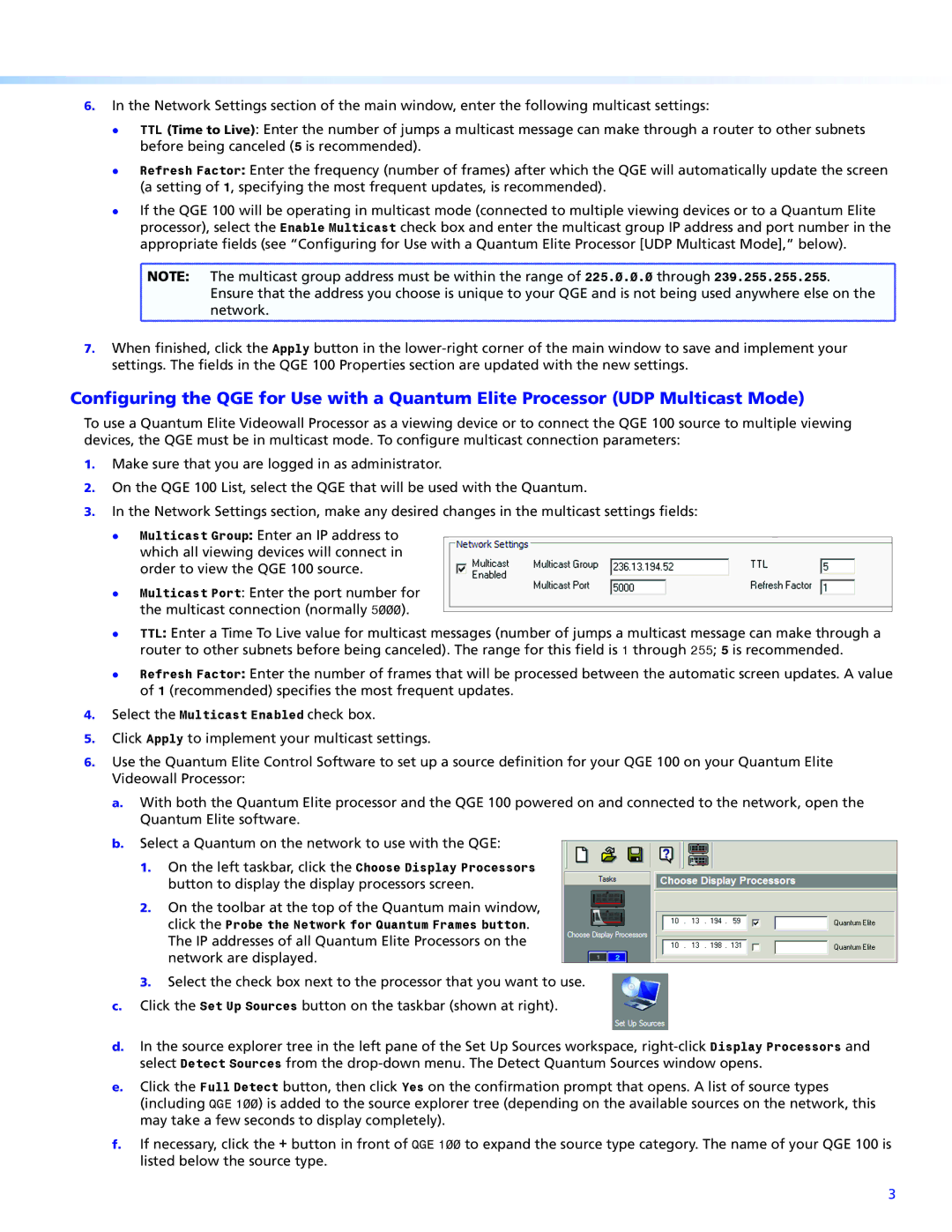 Extron electronic QGE 100 setup guide 