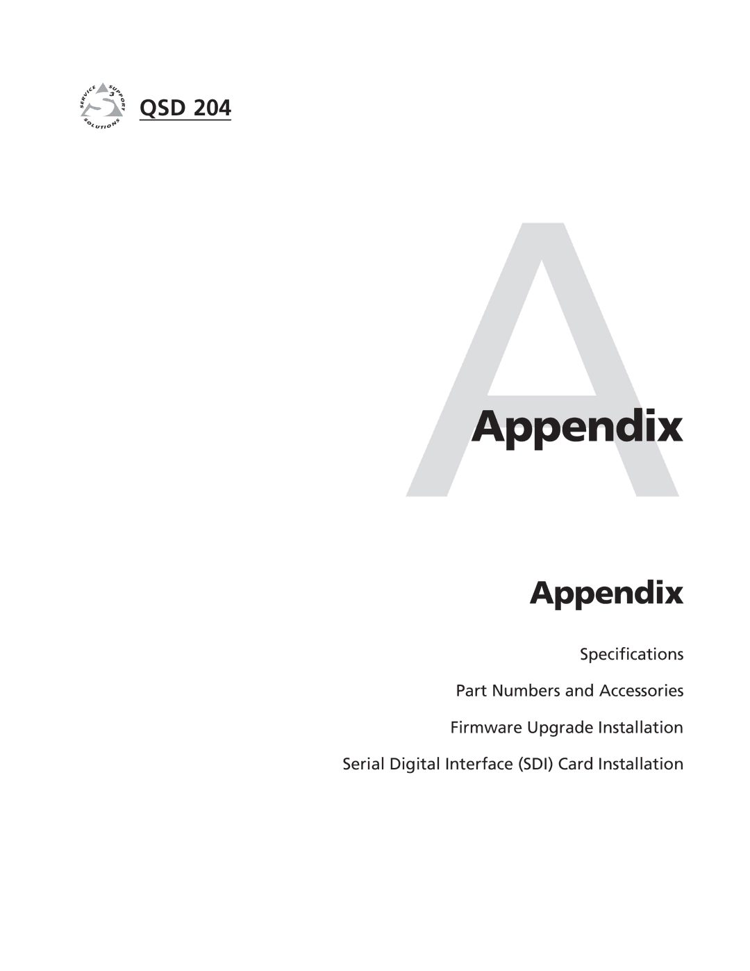 Extron electronic QSD 204 D manual AAppendix 