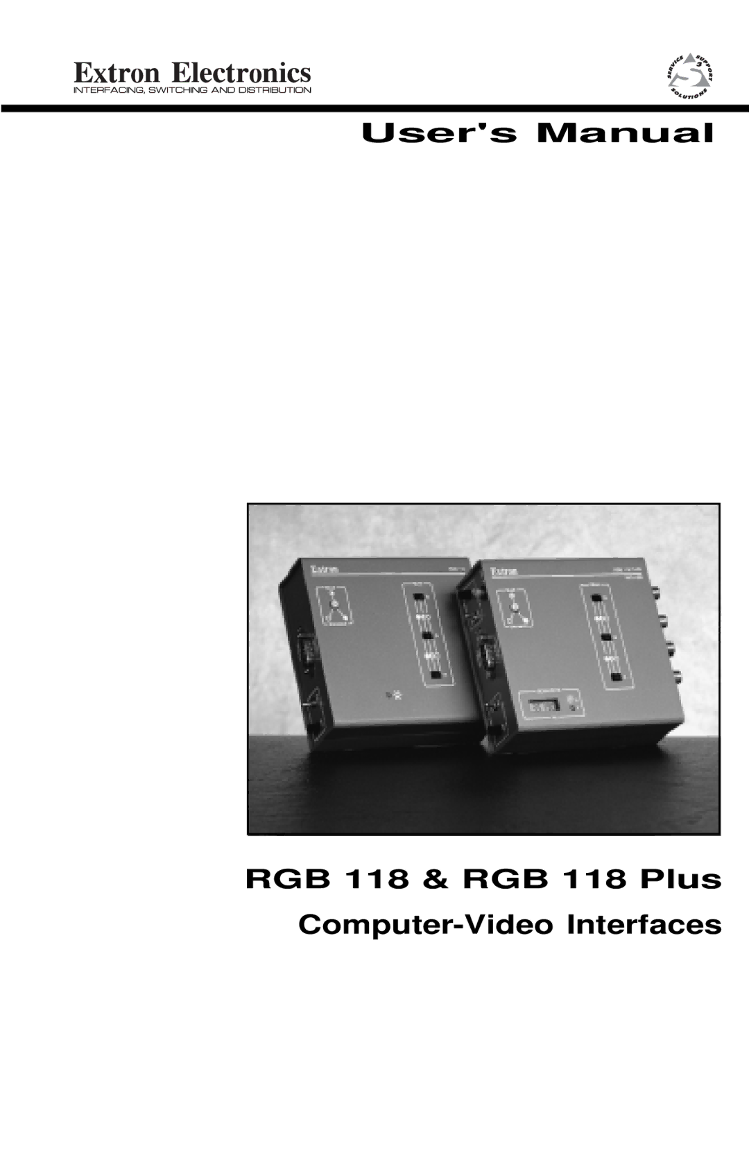 Extron electronic RGB 118 PLUS user manual RGB 118 & RGB 118 Plus Computer-Video Interfaces 