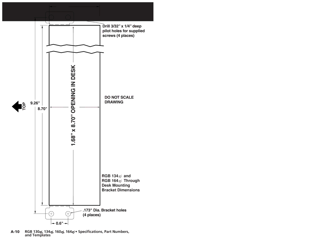 Extron electronic RGB 160XI, RGB 164XI user manual Specifications, Part Numbers, Templates, cont’d 