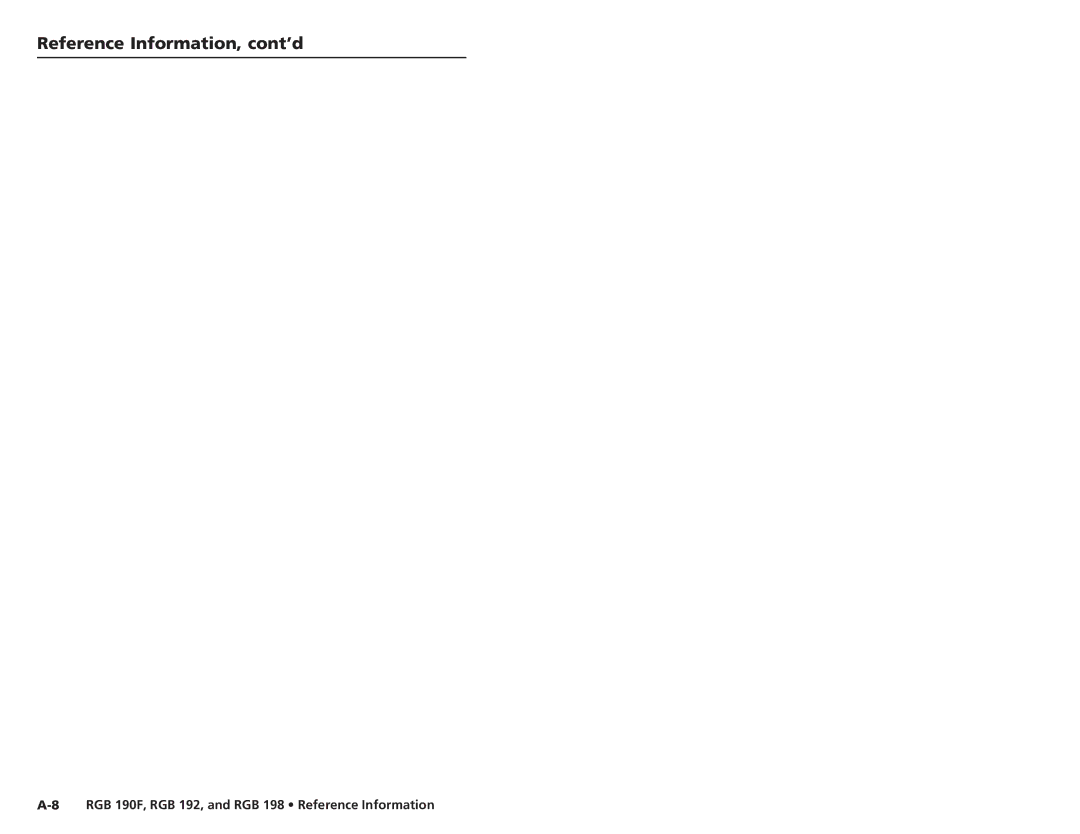 Extron electronic RGB 190FS, RGB 198 EU, RGB 192V, RGB 192S, RGB 190FM, RGB 190FV user manual Reference Information, cont’d 