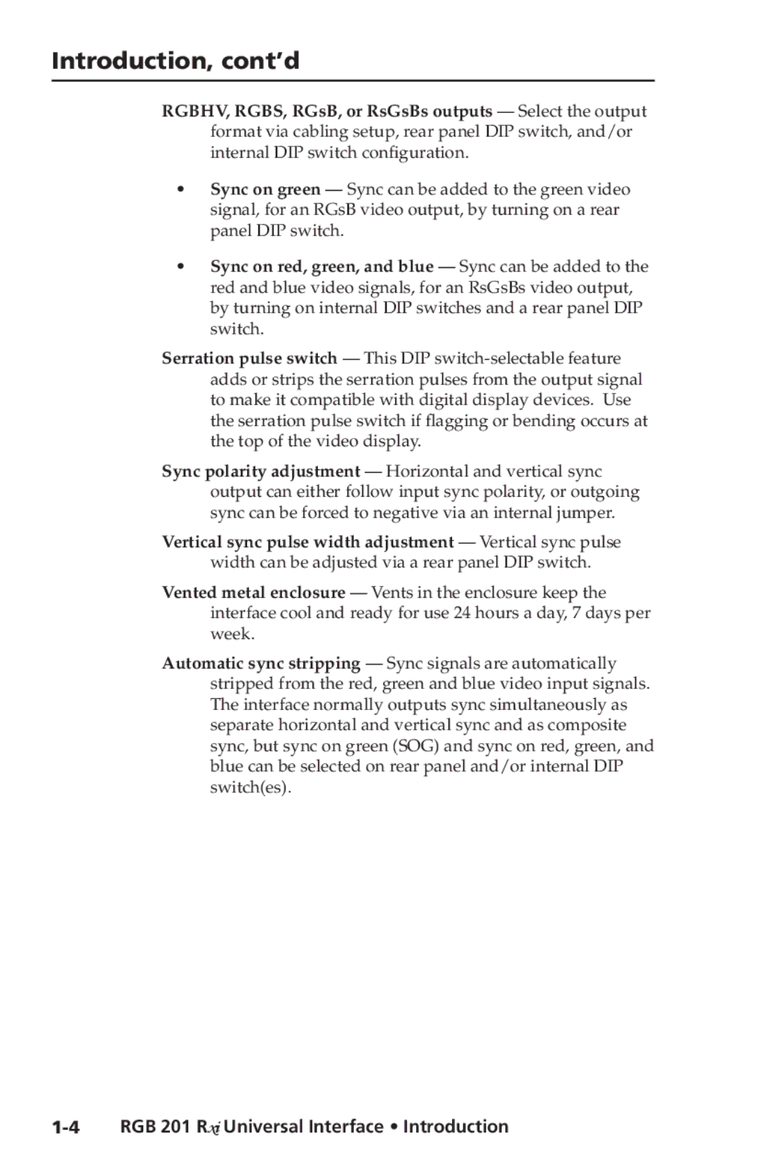 Extron electronic RGB 201 Rxi manual Introduction, cont’d 