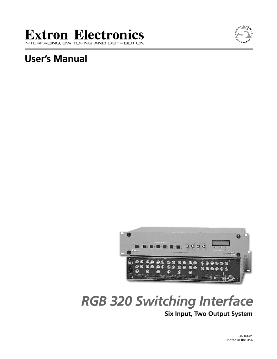 Extron electronic manual RGB 320 Switching Interface 