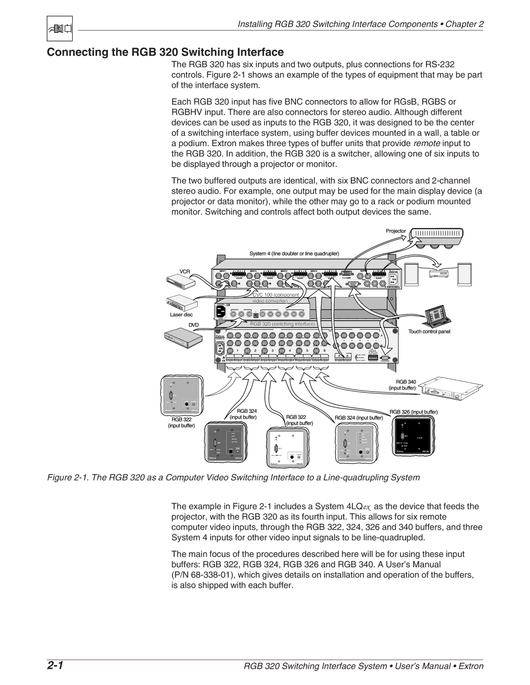 Extron electronic manual Connecting the RGB 320 Switching Interface 