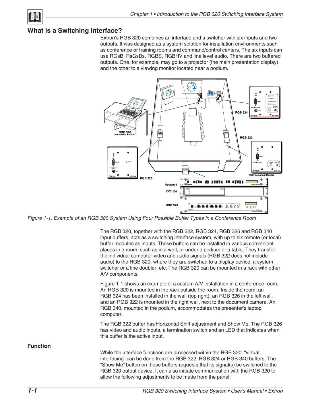 Extron electronic RGB 320 manual What is a Switching Interface?, Function 